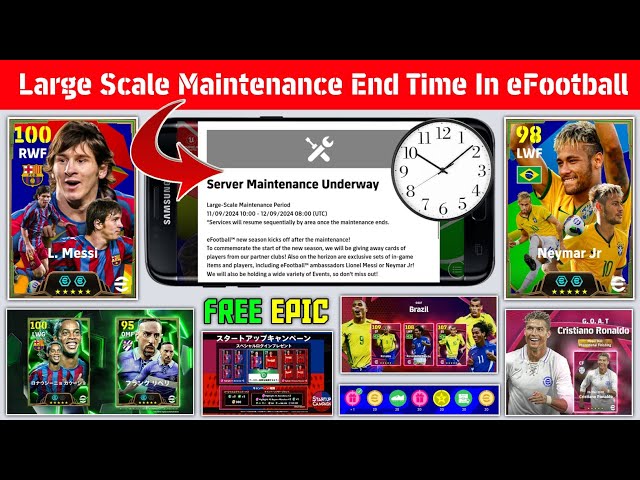 Large Scale Maintenance End Time In eFootball™ 2025 | v4.0.0 Update, Free Epic & Free Coins Campaign