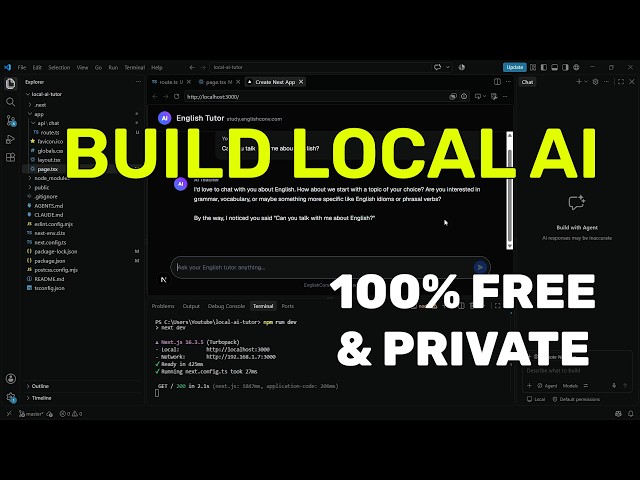 Build your own 100% free Local AI Web App with Ollama & Next.js