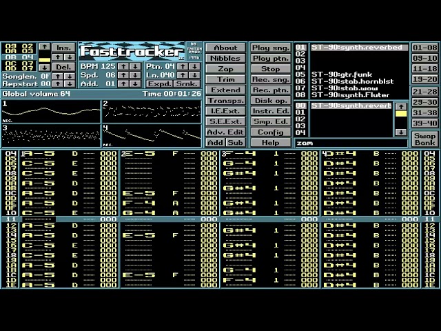 AMIGA PC MUSIC MODULE ZAM By Unknown MODS SONG PCM ATARI ST FASTTRACKER IMITATION BANK MOD PLAYER