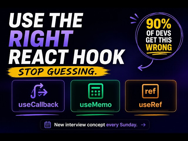 useCallback vs useMemo vs useRef —When to Use Which? | React Interview Must Know #DevInterviewSeries
