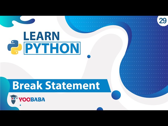 Python Break Statement Tutorial in Hindi / Urdu