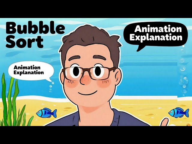 Cartoon-Style Code Explanations: Bubble Sort & Basic CS Concepts