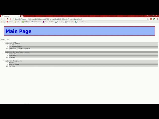 022 ENG HTML and CSS How to create nested lists