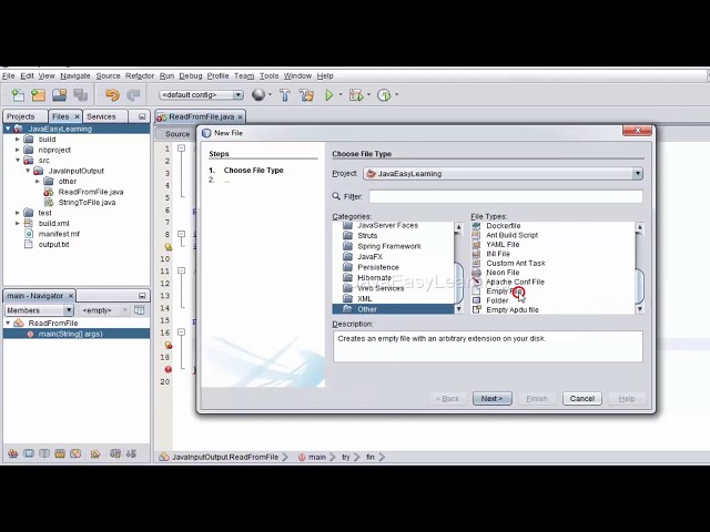 Learn Java IO: Create a program that reads from a file using the Java ByteStreams
