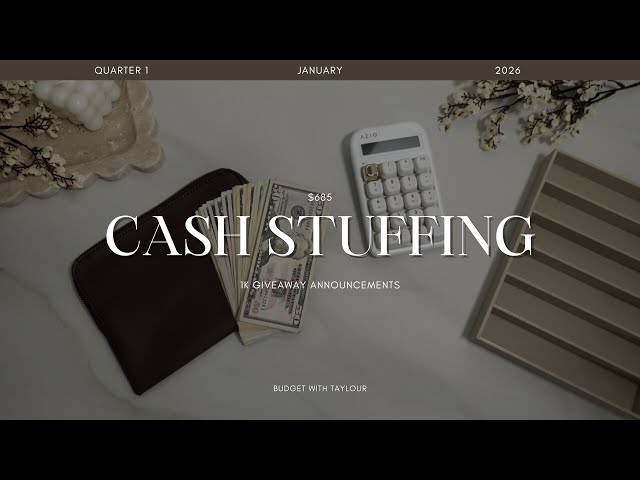 First Cash Stuffing of 2026 🤍 | $685 + 1K Giveaway Announcements