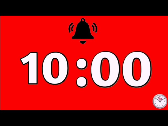 10 Minute Timer Red Background Simple Clear Time With Alarm
