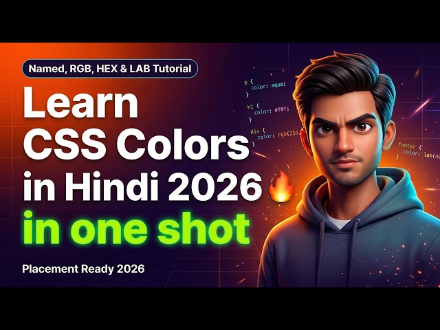 Learn CSS Colors in Hindi 2026  |  CSS tutorial for beginners