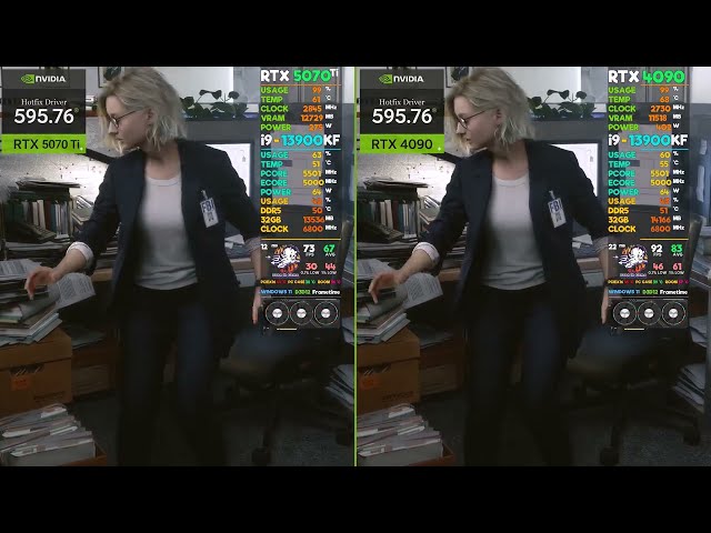 RTX 5070 Ti vs. RTX 4090 RE 9 Requiem Driver 595.76