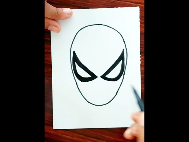 How to draw Spider-Man mask | Easy Drawing For Kids Step By step Fot Kids #shorts #drawing #easyart
