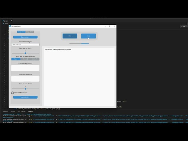 Python modern GUI desktop application project with Customtkinter