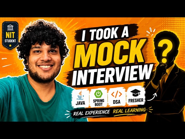 Java Spring Boot Mock Interview | MCA NIT Fresher | DSA + Problem Solving Round (Real Interview)