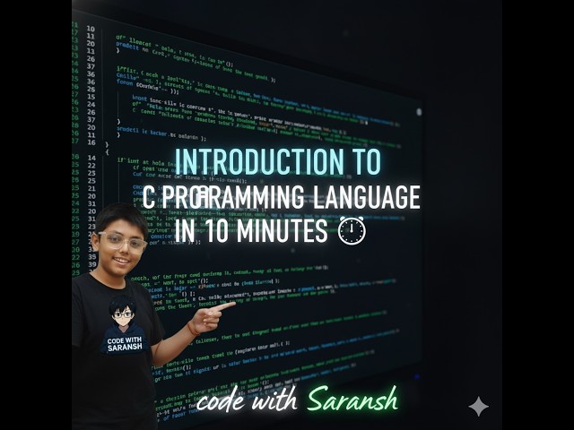 Introduction to C programing language in 10 mins|English