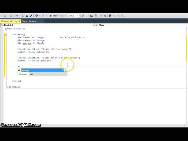 VB 1 - Console Programming - Variable Declaration, Input and Output