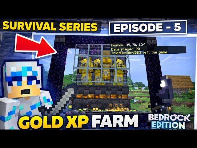 Unlimited XP & Gold! 🔥 Minecraft Bedrock Gold XP Farm | EP-5 #Zonix_Plays #Ron-oo3ur @Ron-oo3ur