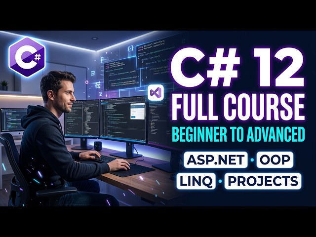 C# 12 Full Course for Beginners to Advanced | Console Apps, OOP, LINQ, ASP.NET Web Development 2026