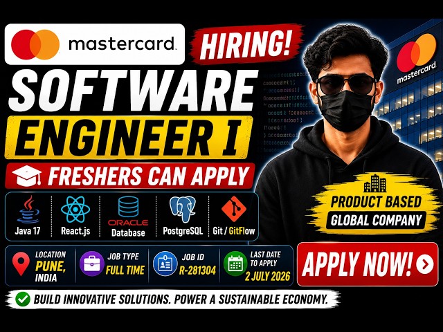 Mastercard Hiring 2026 | Software Engineer I | Freshers & Experienced | Pune | Apply Before 2 July