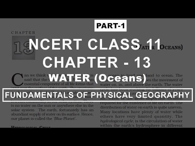 Water (Oceans) - Chapter 13 Geography NCERT Class 11 Part 1