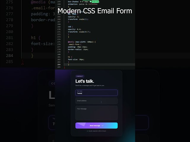 Aesthetic, Modern Email Form Design in CSS and HTML 🔥