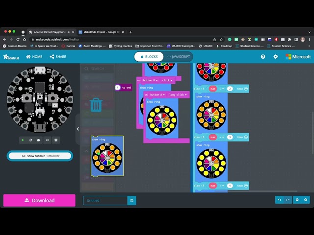 JHU Summer Code Solution in Circuit Playground