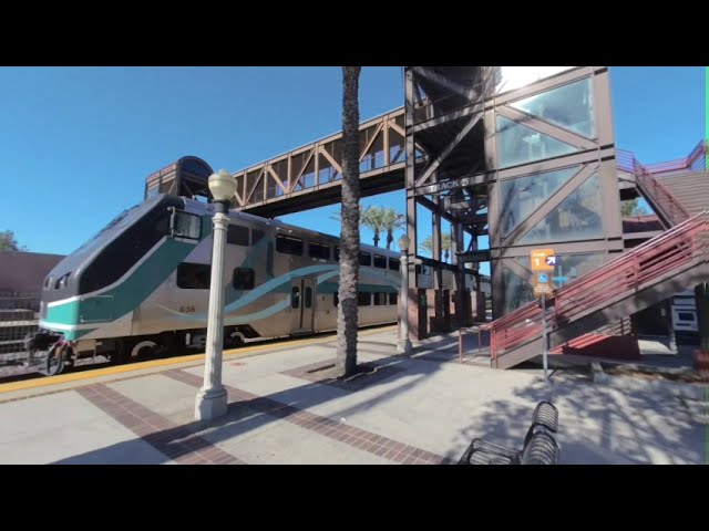 VR180 - Metrolink Orange County Line Train #604 Southbound in Fullerton CA - July 17th 2020
