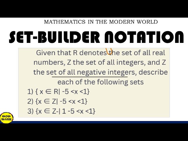 SET BUILDER NOTATION