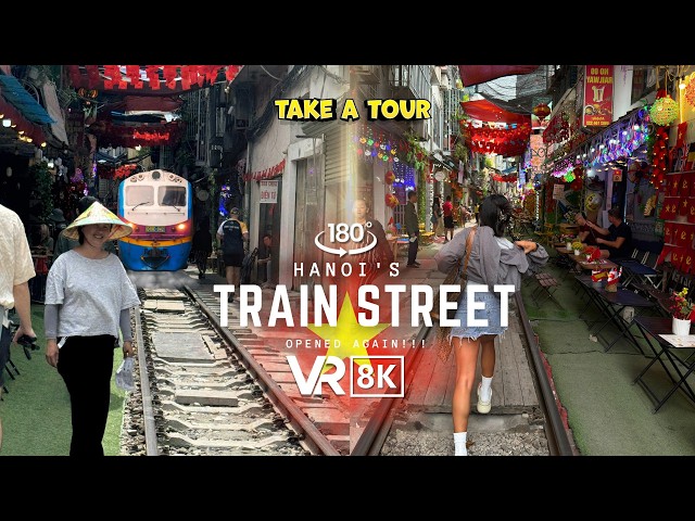 Would You Risk Your Life for THIS?! 🚆😱 Hanoi Train Street Watch to the End! | VR180 Hanoi Vietnam