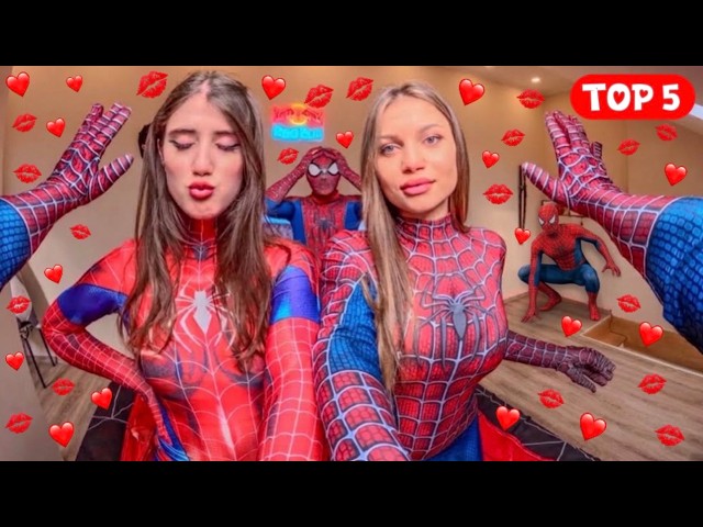BEST 5 MIX CRAZY NEIGHBOR GIRLS WILL NOT LEAVE TEAM SPIDER-MAN ALONE (Love Parkour POV)