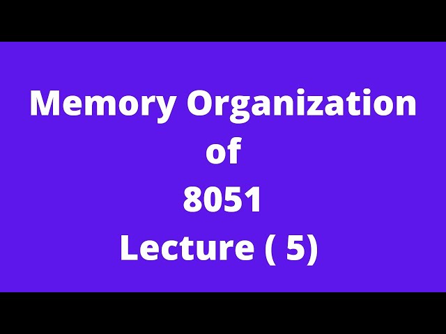 Memory Organization of 8051