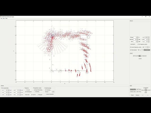 FastSLAM Demonstration in MATLAB: Rao-Blackwellized Particle Filter Mapping