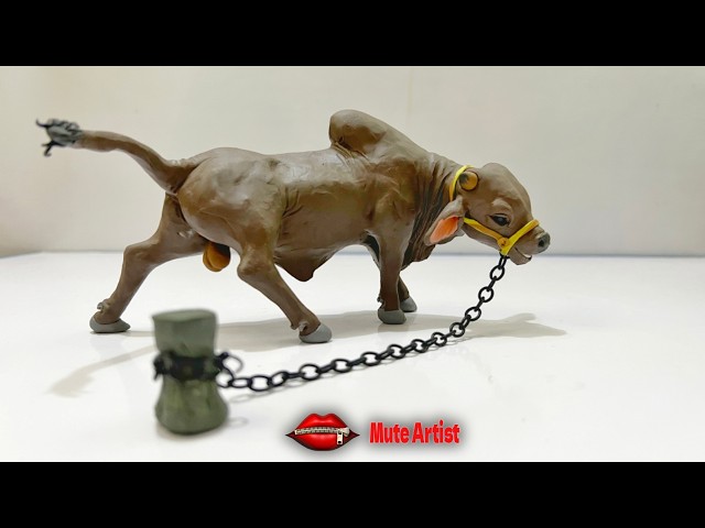 DIY Realistic Clay Bull Sculpture | How to Sculpt a Bull from Clay