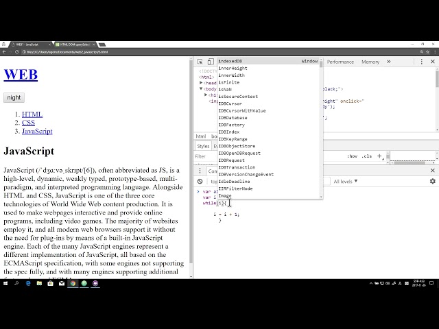 WEB2 JavaScript - 23. Application of Arrays and Loop Statements