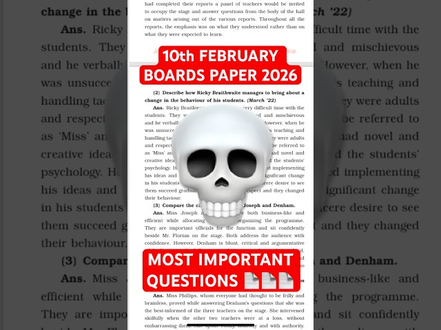 🚨BOARDS 2026 BIGGEST UPDATE TODAY | HSC BOARD IMPORTANT QUESTIONS CLASS 12th | VIRAL VIDEO | CHP 4