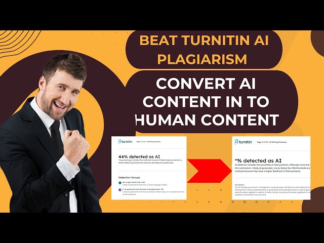 Beat  Turnitin AI Detection |Step by step procedure to reduce AI Plagiarism | AI to Human content