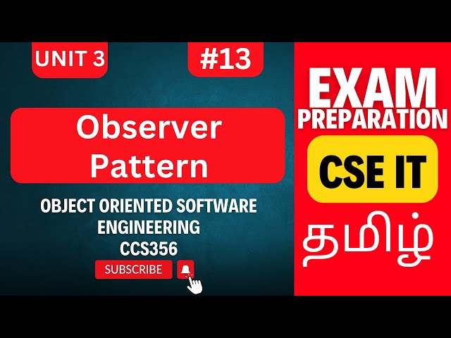 Observer Pattern in OOSE (CCS356) | Design Patterns | Anna University Exam Preparation