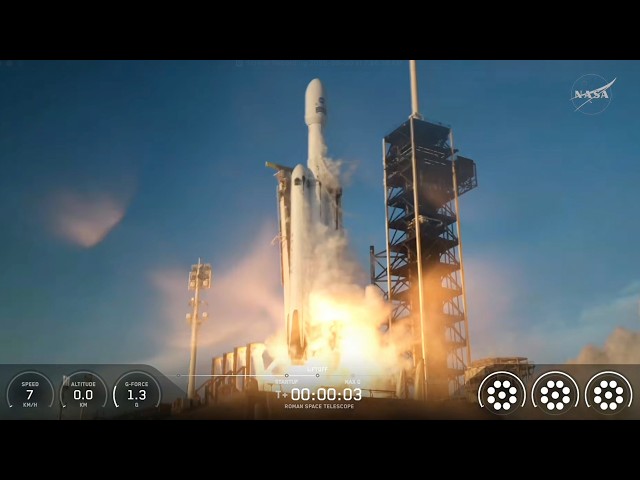 Blastoff! SpaceX Falcon Heavy launches NASA's Roman Space Telescope, nails landings