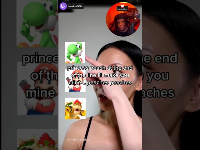 She turned into Yoshi #shorts #supermariobros #mario #makeup #nintendo #transformation #yoshi #react