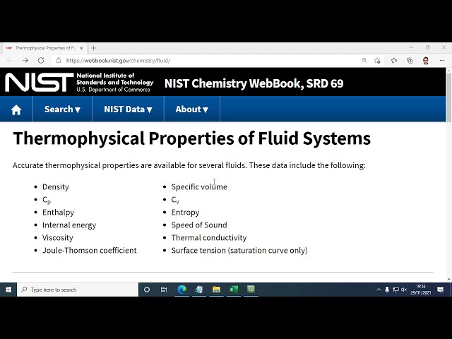 Using the NIST Thermophysical Properties of Fluid Systems Website
