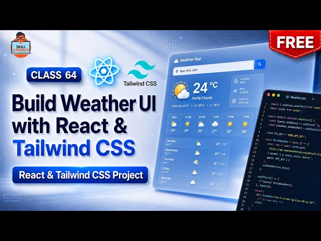 Build Weather UI with React & Tailwind CSS | Project | Class 64