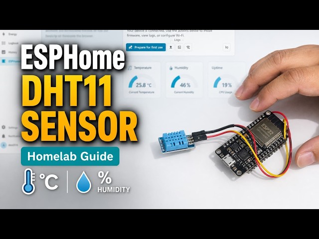 homelabha+esphome settings for esp32+dht11 temperature and humidity sensor