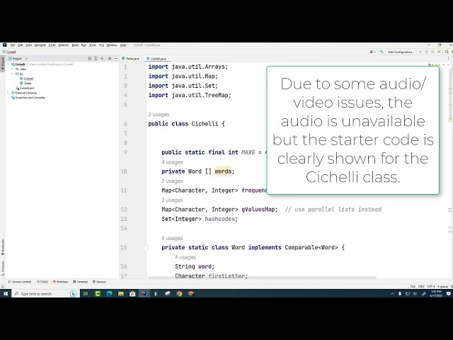 DS 098: Coding Cichelli Part 3 -  Java Starter Code