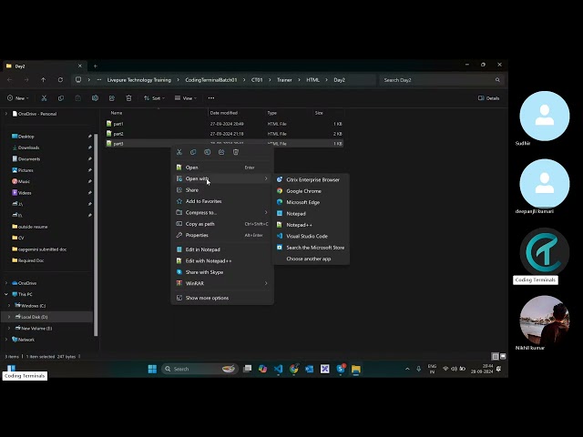 Day 3 HTML Part 1 | HTML Formatting Tags | 28 Sept 2024