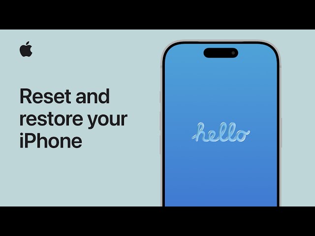 How to reset and restore your iPhone | Apple Support