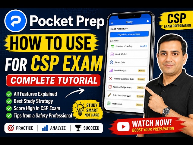 Pocket Prep CSP Tutorial | Complete Beginner's Guide to Pass the BCSP CSP Exam (2026)