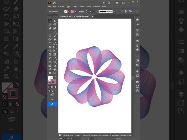 Illustrator Design Tutorial with Gradient Line Making Flower | #adobe #tutorial #illustrator