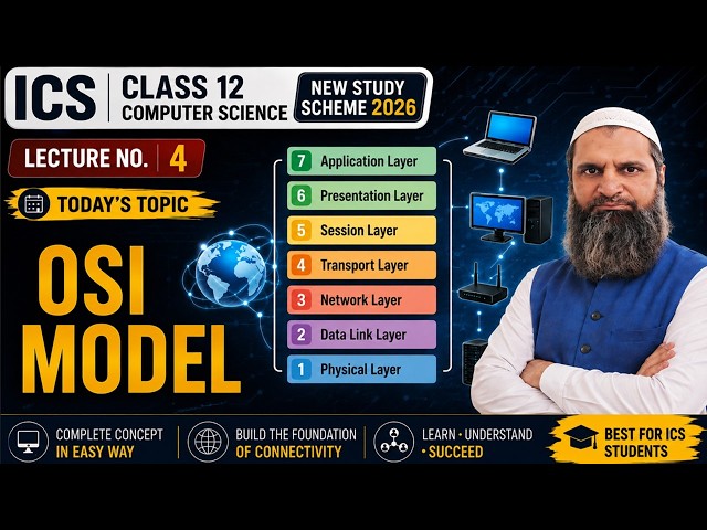 ICS Class 12 Computer Science | OSI Model | Lecture 4 | New Study Scheme 2026