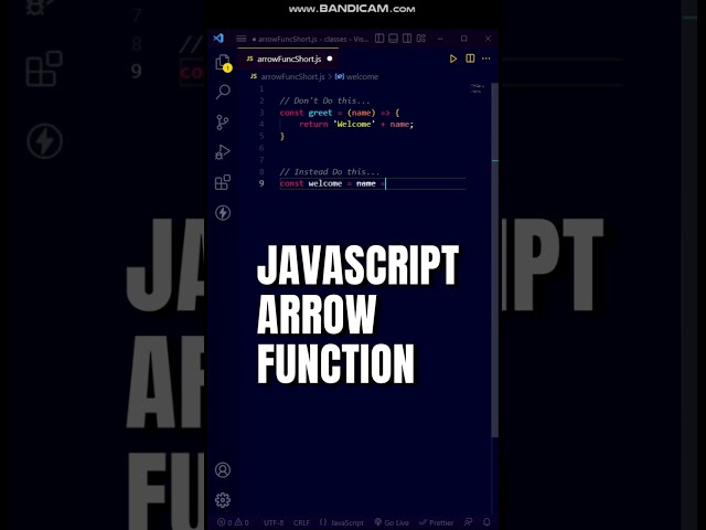 NEW JavaScript Arrow Function Shortcut 😍😍 #shorts #youtubeshorts #programming #javascript
