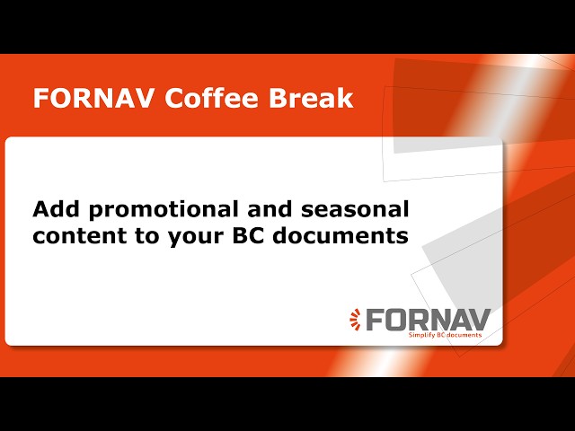 Add promotional and seasonal content to your BC documents