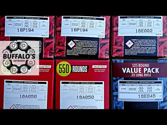 Lot codes on bulk pack .22lr