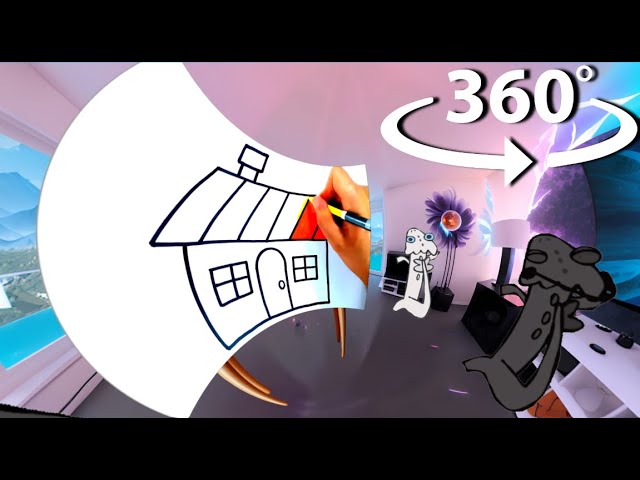 HOW TO DRAW A HOUSE EASY STEP BY STEP 360 VR