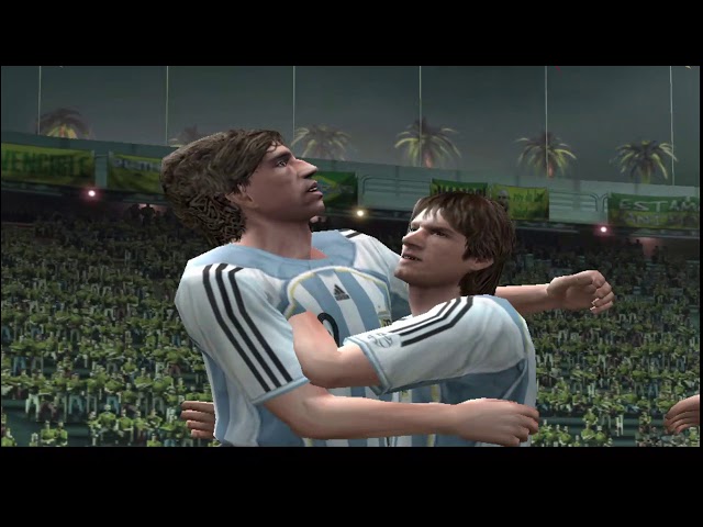Crespo amazing goal vs Brasil - PES 6 [Pro Evolution Soccer 6]